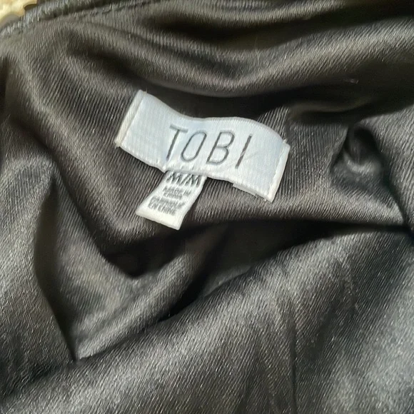 Tobi Sequin Blue Green Mermaid Going Out Party Dress Low V Neck Back Size Medium - Picture 2 of 3